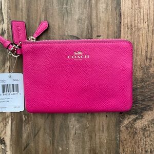 NWT Bright Pink Coach Wristlet